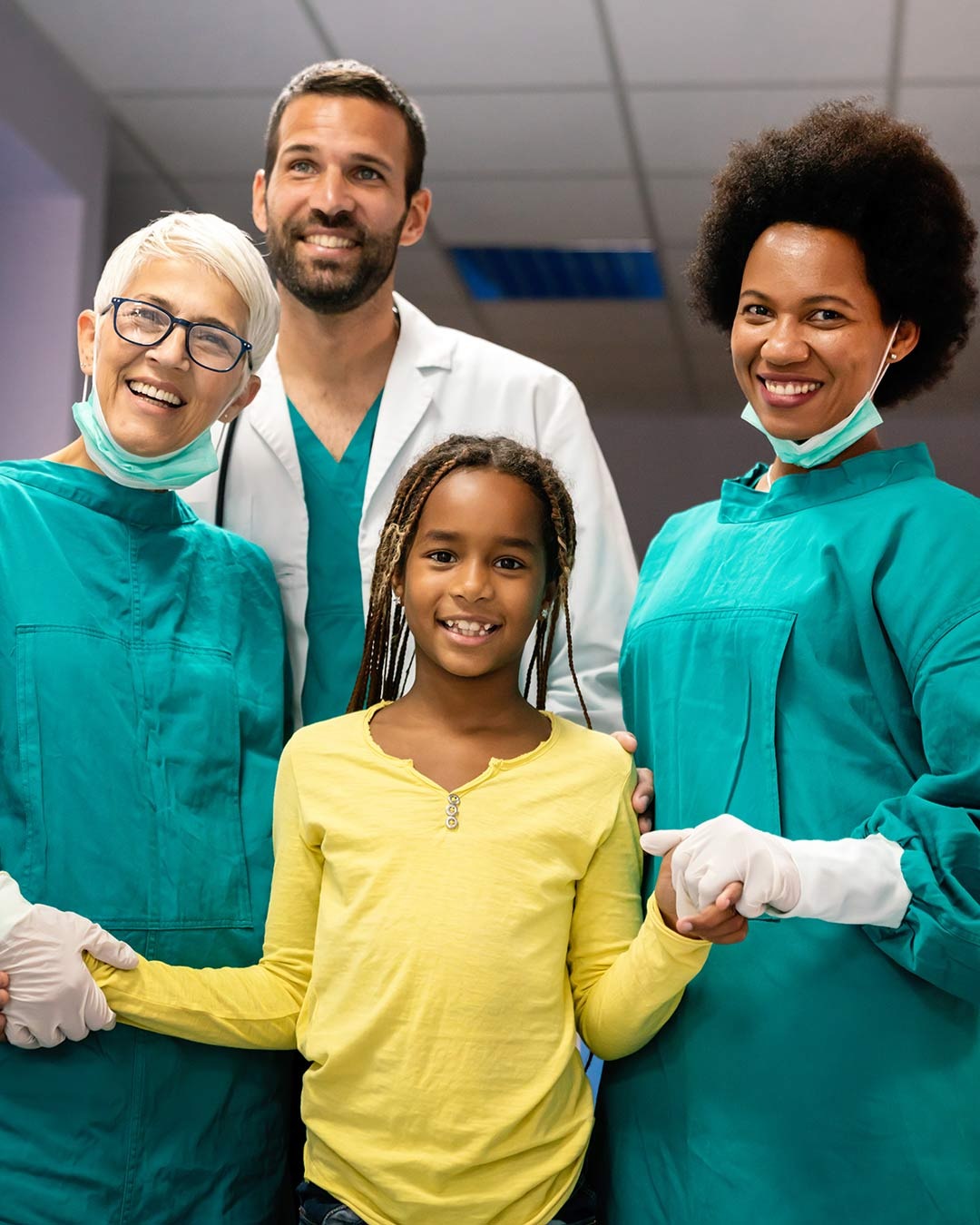 Friendly medical team providing patient care in Birmingham clinic